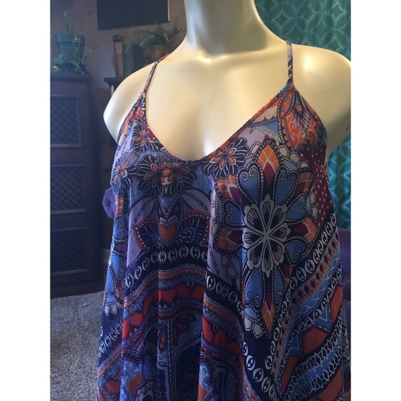 Paisley Low Cut Swing Dress - Picture 2 of 2